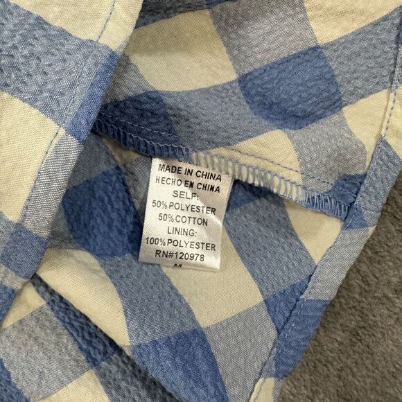 Entro Blue and White Checkered Blouse - Picture 8 of 10